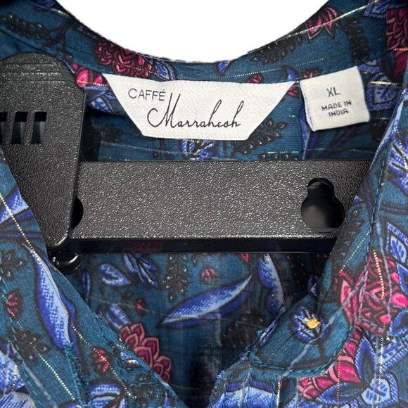 Caffe Marrakesh Floral Sheer Top Women's Size XL Business Casual Flowy - Picture 4 of 6